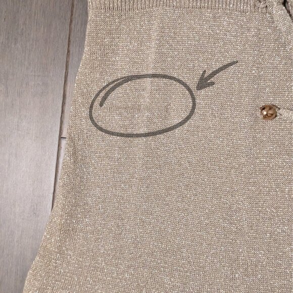 Vertigo, Surplice Neck Cold Shoulder Hi Lo Hem Dress, Gold Metallic, Sz M - Picture 14 of 14